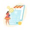 Pending payment. Flat vector illustration. Digital shopping order processing status icon