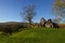 Pendragon Castle ruins in the Eden Valley, Yorkshire Dales National Park near Outhgill Cumbria