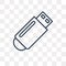 Pendrive vector icon isolated on transparent background, linear