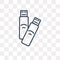 Pendrive vector icon isolated on transparent background, linear