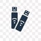 Pendrive vector icon isolated on transparent background, Pendrive transparency concept can be used web and mobile