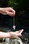 Pendulum dowser with amethyst