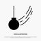 Pendulum, Swing, Tied, Ball, Motion solid Glyph Icon vector