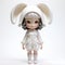 Penelope A Monochromatic Depth Vinyl Toy With A Rabbit Outfit