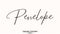 Penelope Woman\\\'s Name. Typescript Handwritten Lettering Calligraphy Text