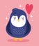 Penguin bird animal cartoon balloon shape heart decoration