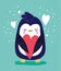 Penguin bird animal cartoon wildlife with love heart