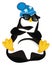 Penguin in black sunglasses