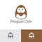 Penguin Cafe Coffee Chocolate Hot Drink Logo Template