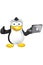 Penguin Character - Thumbs Up With Laptop