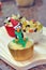 Penguin Christmas Cupcake with Candied Fruit