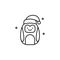 penguin, Christmas line icon on white background