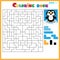 Penguin. Color the image using shapes. Coloring book for kids. Colorful Puzzle Game for Children with answer