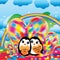 Penguin colorful love rainbow