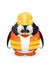 Penguin with construction outfit