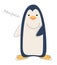 Penguin . Cute animals cartoon characters . Flat shape and line stroke design .