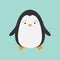 Penguin. Cute cartoon character. Arctic animal collection. Baby bird. Flat design