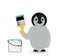 Penguin doing paint job