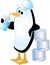 Penguin Drinking Ice Water