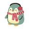 penguin with ear muffs cartoon