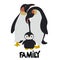 Penguin family. Cute vector illustration for cards and other uses.