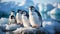 Penguin family in natural habitat. Generative AI