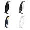 Penguin, flightless sea bird. The Imperial Penguin single icon in cartoon style vector symbol stock illustration web.