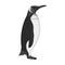 Penguin, flightless sea bird. The Imperial Penguin single icon in monochrome style vector symbol stock illustration web.