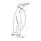 Penguin, flightless sea bird. The Imperial Penguin single icon in outline style vector symbol stock illustration web.