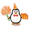 Penguin with flowers