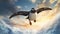 Penguin Flying Over A Majestic Mountain - Photorealistic Renderings