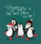 Penguin with friends christmas card vector together is the best place to be