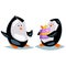 Penguin gives gift vector character