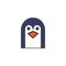 Penguin head filled outline icon