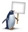 Penguin Holding Sign