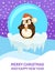 Penguin with Ice Cream, Christmas Greeting Card