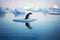 Penguin ice warming background. Generate Ai