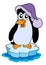 Penguin on iceberg vector illustration