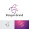 Penguin Line Art Monoline Simple Logo Template