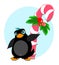 Penguin with Peppermint Sugar Cane