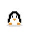 penguin pixel image 8 bit