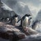 Penguin Playtime on Icy Slopes