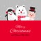 Penguin polar bear and puppy are happy emotion with Christmas invitation card design