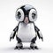 Penguin robot, funny robotic animal isolated over white background. Created with generative Ai