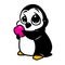 Penguin sadness cartoon illustration