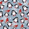 Penguin seamless pattern background, cartoon christmas  animal