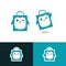 penguin shopping bag shop store logo vector mascot character