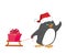 Penguin with sledding, Vector Illustration