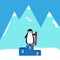 Penguin snowboarder winner champion