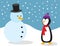 Penguin With Snowman